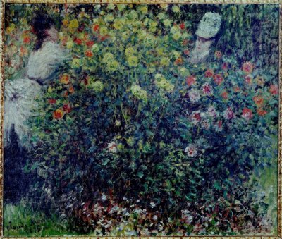 ダリアの山塊の少女たち 作： Claude Monet